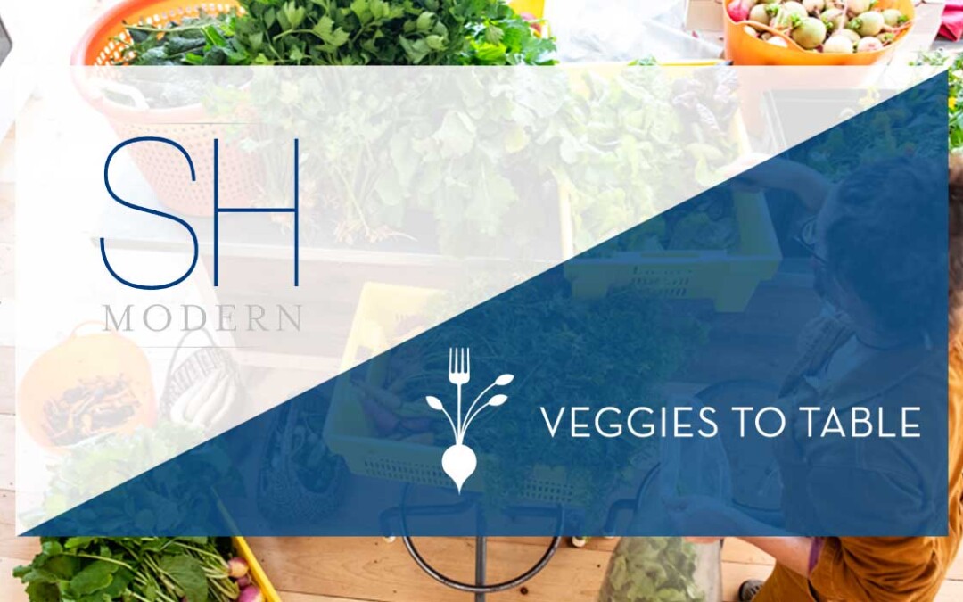 Modern logo design for SH Nouvelle, featuring a clean, elegant style with a vegetable icon.