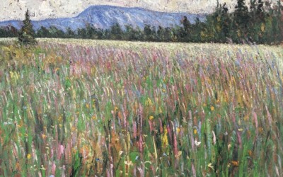 Champole Lupins, Mont Ste Anne Huile Sur Toile