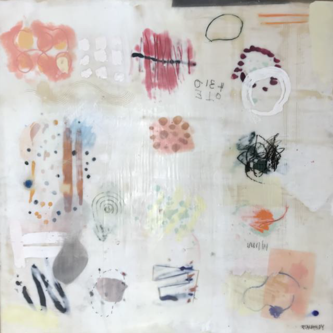 Abstract artwork with varied textures, shapes, and soft pastel colors. Abstract artwork with varied textures, shapes, and soft pastel colors.